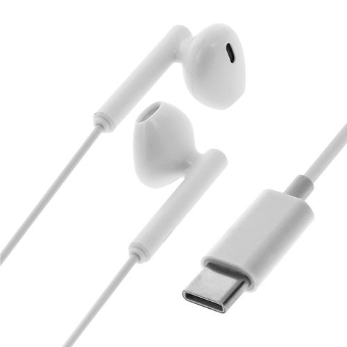Écouteurs Kit Piéton USB Type C Smartphone/Tablette Micro Télécommande - Blanc