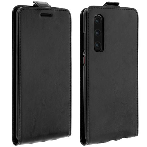 Etui Huawei P30 Housse Clapet Vertical Porte-Carte Coque Silicone Gel - Noir