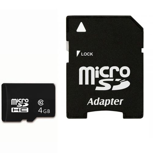 Carte Mémoire Micro-Sd 4go Classe 10 + Adaptateur Sd - Imrocard