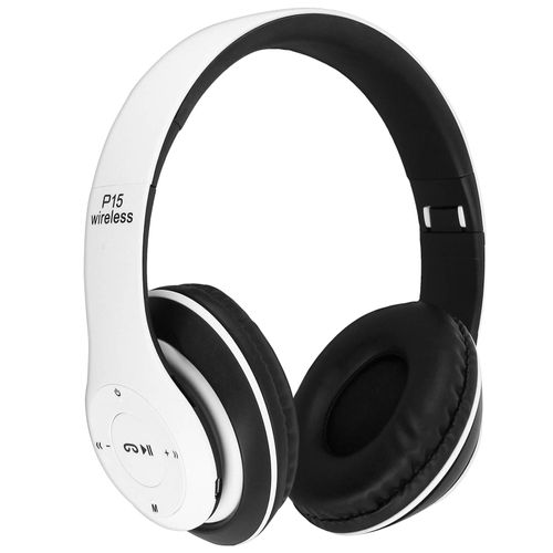 Casque Audio Sans Fil Bluetooth 4.0 micro-SD P15 Blanc