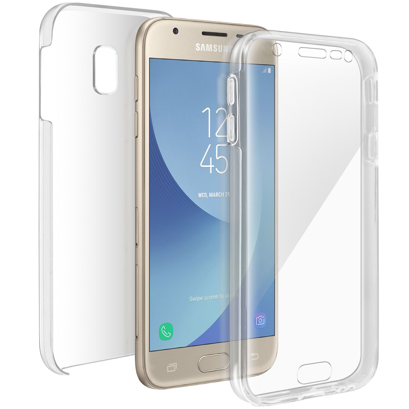 Coque Galaxy J3 2017 Protection Intégrale Avant + Arrière Ultra-Transparente