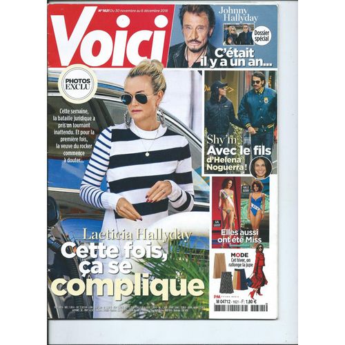 Voici Du 30 Novembre 2018, Laeticia Hallyday, Shy'm, Johnny, Vincent Moscato,Jean-Michel Jarre, N° 1621
