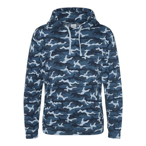 Sweat-Shirt À Capuche Camo Homme - Jh014 - Bleu Camouflage