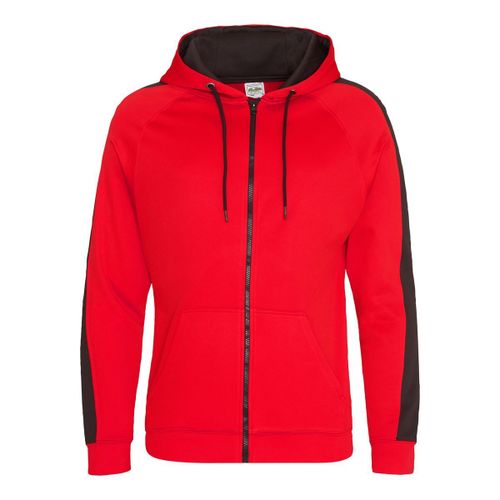 Sweat ? Capuche Zipp? Sport Homme - Jh066 - Rouge Et Noir