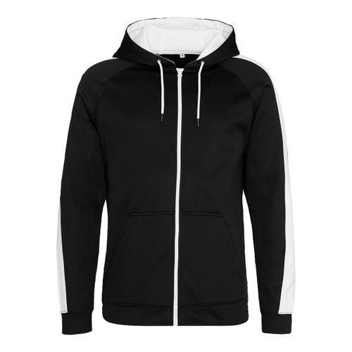Sweat ? Capuche Zipp? Sport Homme - Jh066 - Noir Et Blanc