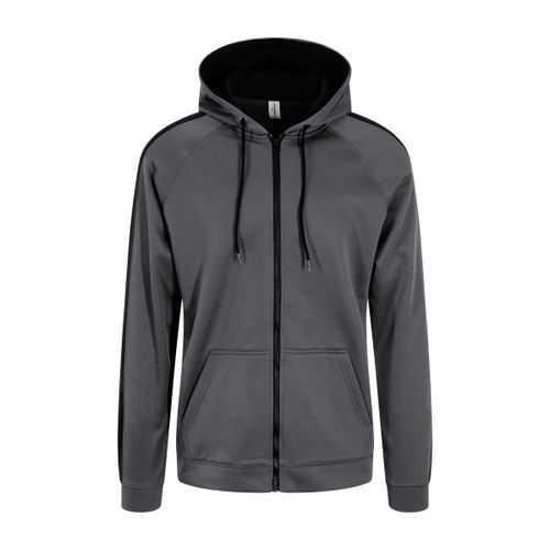 Sweat ? Capuche Zipp? Sport Homme - Jh066 - Gris Et Noir