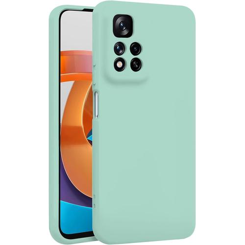 Coque Compatible Avec Xiaomi Redmi Note 11 Pro+5g 6.67"" Étui Rigide Turquoise Silicone Liquide Doux Doublure Intérieure Microfibre Protège La Caméra Antidérapant Résistant Rayures