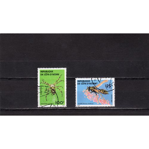 Timbres-Poste De Côte DIvoire (Araignée Et Guêpe)