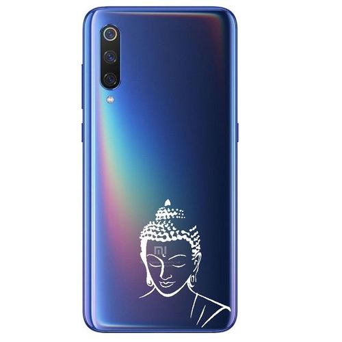 Coque Xiaomi Mi 9 Bouddha Blanc Transparente