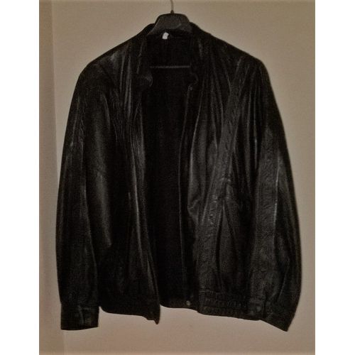 Blouson Cuir Noir Homme T 56