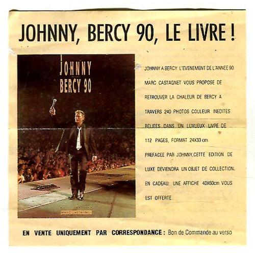 Prospectus - " Johnny - Bercy 90 - Le Livre "