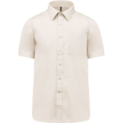 Chemise Popeline Manches Courtes - K551- Beige Angorra - Homme