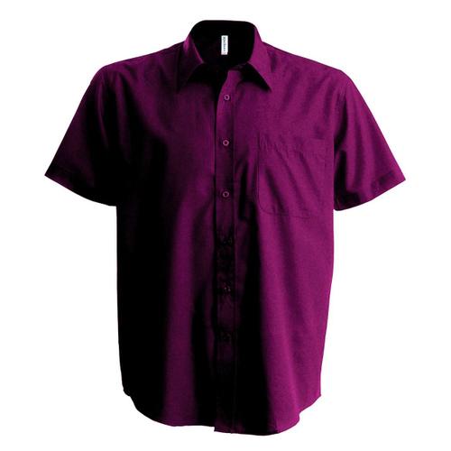 Chemise Popeline Manches Courtes - K551- Rouge Vin - Homme