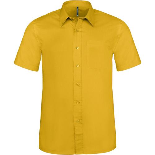 Chemise Popeline Manches Courtes - K551- Jaune - Homme