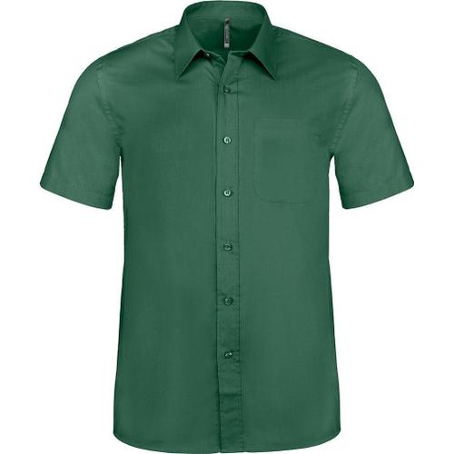 Chemise Popeline Manches Courtes - K551- Vert For?T - Homme