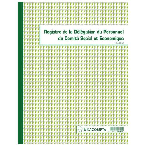 Exacompta Piqûre "Registre De La Délégation Du Personnel Cse 24 X 32 Cm