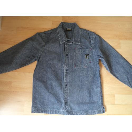 Chemise Surchemise En Jean Bleu Ddp Manches Longues Taille 10 Ans Tbe