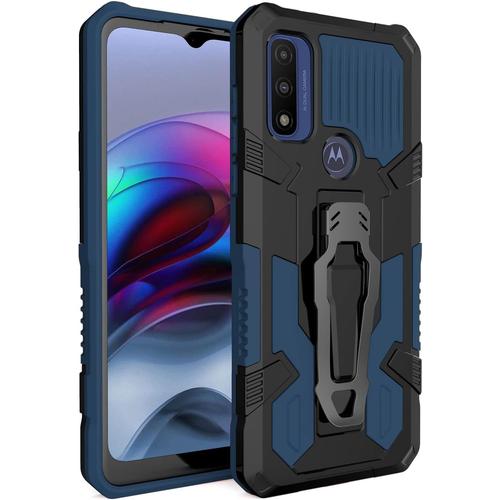 Étui Pour Téléphone For Moto G Pur Coque Grade Militaire Plein Body Slim Slim Téléphone Du Téléphone Hard Métal Clip Car Mount Kickstand Hybride Dur Pc Mou Tendre Tpu Étui Antichoc