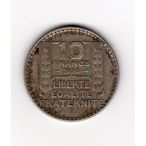 10 Fr 1929 - 10g Argent 680/1000, 28mm, 6,80g D'argent Pur, Pierre Turin