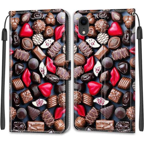 Coque Iphone Xr Etui Iphone Xr 61 Pouces Étui Housse En Cuir Coque Antichoc Flip Case Fonction Support Housse Avec Fentes De Cartes Magnétique Portefeuille Protection Case Chocolat