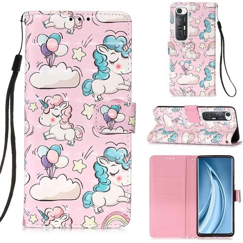 Étui Portefeuille En Cuir Pour Xiaomi Mi 10s Cas Pu Cuir Housse Étui Cover Wallet Flip Case Licorne Motif Nouveau Rabattable Pochette Bo Tier Pour Xiaomi Mi 10s Etui À Rabat Clapet