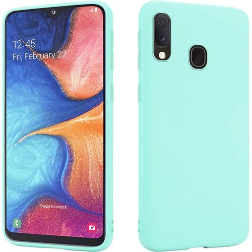 Coque Pour Samsung Galaxy A20e Anti-Poussière Étui De Protection En Silicone Tpu Premium Résistant Aux Chocs Protecteur D'écran Et De Caméra Housse Ajustement Parfait Mat Turquoise