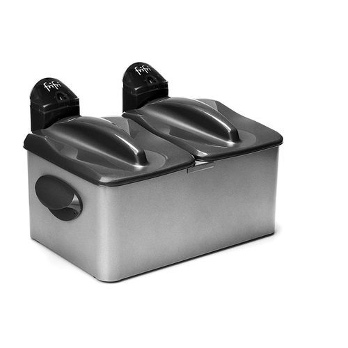 Friteuse Zone Froide 2*3200watt / 2*3,5 L / 2*1kg / manteau métal / blanc FriFri
