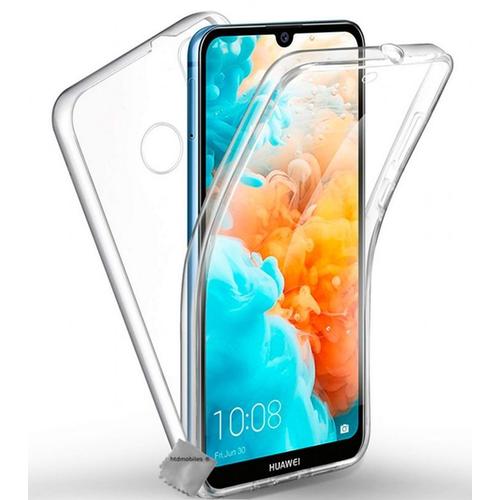 Housse Etui Coque Silicone Gel 360 Integrale Huawei Y6 (2019) + Film Ecran - Transparent