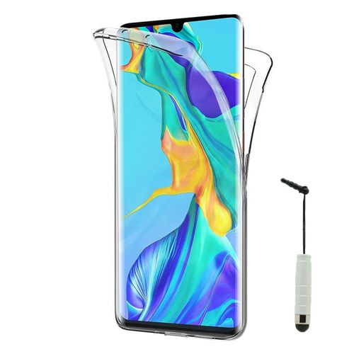 Coque Avant Et Arrière Silicone Pour Huawei P30 Pro 6.47" 360° Protection Intégrale - Transparent + Mini Stylet