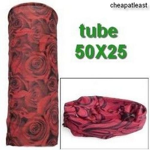 Masque, Tour De Cou Cagoule - Rose Fleur - Tube Élastique Multifonction 50 X 25 - 100% Dacron - Taille Unique Protection Snowboard, Ski, Moto, Vélo, Roller, Skate, Etc...