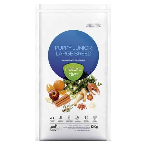 Croquettes Puppy Junior Large Breed Saumon Pour Chiot - Natura Diet - 12kg