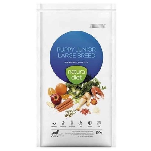 Croquettes Puppy Junior Large Breed Saumon Pour Chiot - Natura Diet - 3kg