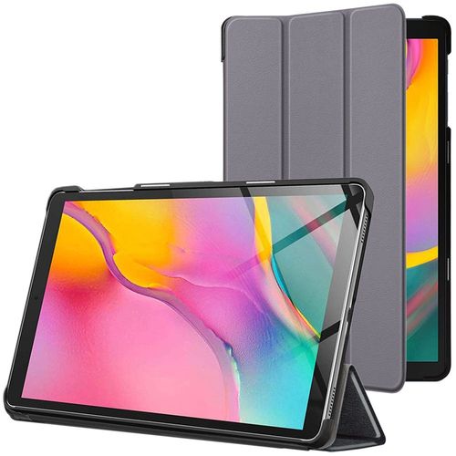 Ebeststar - Housse Samsung Galaxy Tab A 10.1 2019 T515 Etui Pu Slim Smartcase Support Haute Solidité, Gris [Dimensions Precises Tablette : 245 X 149 X 7.5mm, Écran 10.1'']