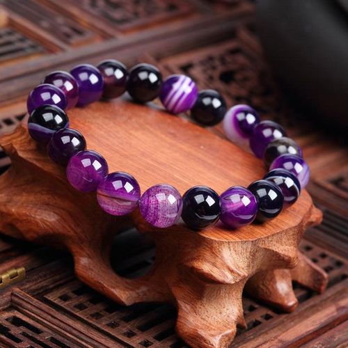 Shop-Story - Bracelet «Spiritualité» En Agates Violette