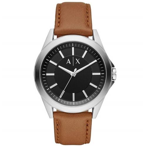 Montre Armani Exchange En Cuir Marron