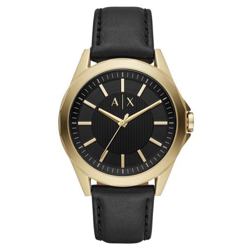 Montre Armani Exchange En Cuir Noir