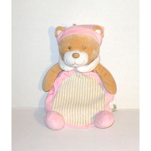 Ours Range Pyjama Rose Mes Petits Cailloux Peluche Doudou Ours 35 Cm