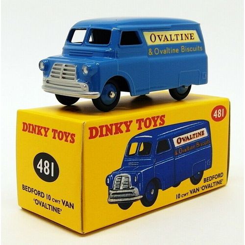 Dinky Toys 481 - Bedford 10 Cwt Van 'ovaltine', Bleu 1:50-Atlas