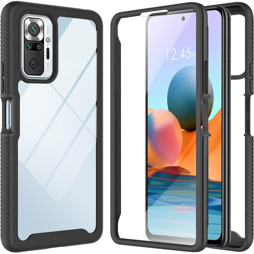 Coque Pour Xiaomi Redmi Note 10 Pro/Note 10 Pro Max, Translucide Housse Antichoc Avec Protecteur D'ecran Intégré 360 Degrés Protection Etui Anti-Rayure Portable Intégrale Cover Case