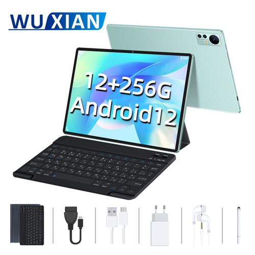 Tablette Tactile WUXIAN S39 (WIFI+ 4G LTE) 10,36 Pouces 1920*1200 IPS+FHD - Android 12 +GMS - RAM 12Go + ROM 256Go -WIFI6 + Double SIM Carte -7000mAh - Vert (Bookcover, Clavier, Stylet)