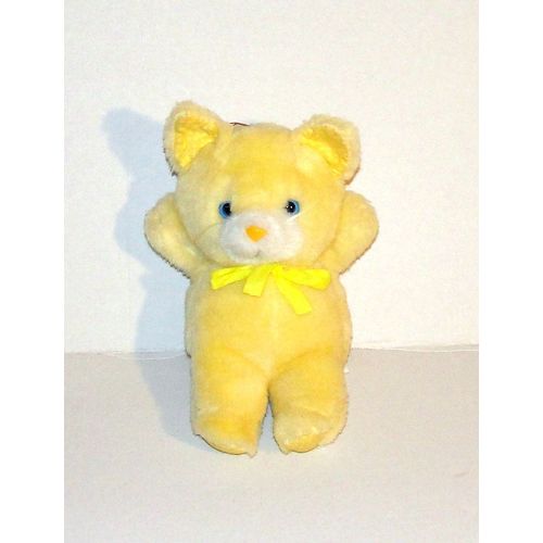 Chat Jaune Cp Vintage Peluche Doudou Chaton 24 Cm