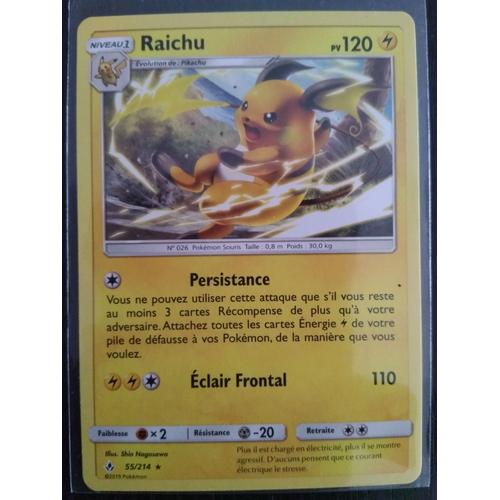 Carte Pokémon Française Rare 55 / 214 Raichu Alliance Infaillible