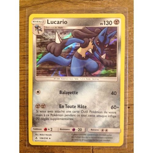 Lucario Holographique 126/214 Série Soleil Et Lune Alliance Infaillible