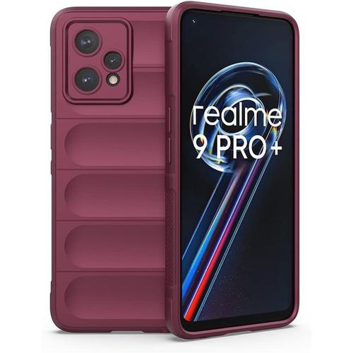 Coque Pour Realme 9 5g/Realme 9 Pro 5g/Oneplus Nord Ce 2 Lite 5g, Conception D'airbag Robuste Étui De Protection Complète Du Corps, Housse Silicone Douce Antichoc Case - Violet Foncé