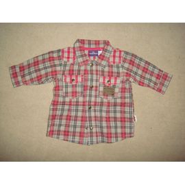 Neuve Chemise À Carreaux Beige/Rouge Sergent Major - 1 Mois
