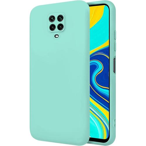 Coque Pour Xiaomi Redmi Note 9s Note 9 Pro 6.53"" Étui Rigide Turquoise Silicone Liquide Premium Doux Doublure Intérieure En Microfibre Protège L'appareil Photo Antidérapant Résistant