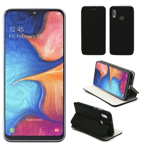 Housse Samsung Galaxy A20e Noire - Etui Coque Galaxy A20e Protection Antichoc À Rabat Smartphone 2019 - Accessoires Pochette Case Xeptio