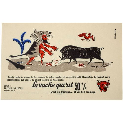 Hercules BUVARD  ILLUSTRATEUR GRIMAULT SERIE TRAVAUX D'HERCULE N° 7 LA VACHE QUI RIT 