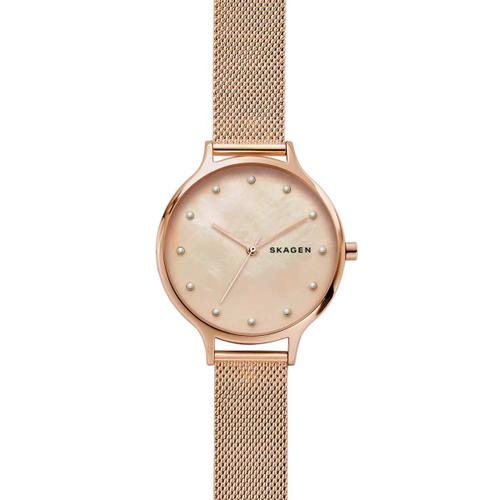 Montre Skagen En Maille Milanaise Rose