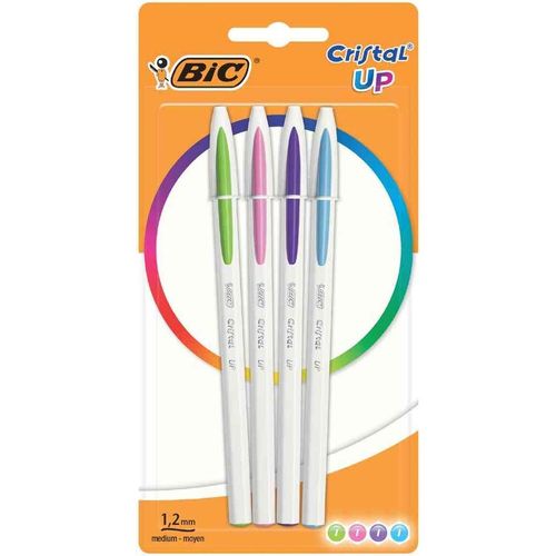 Bic Stylo Bille Cristal Up Fashion, Couleurs Assorties